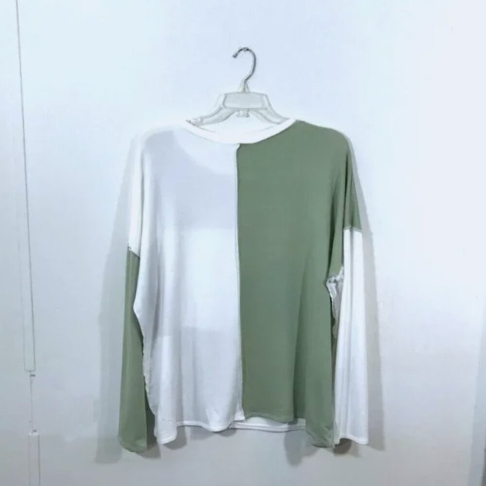 3x Patchwork Top Sage Green White Patchwork, Hapt… - image 6